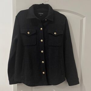 J. Crew Black Shacket/Utility Jacket with Gold Accents